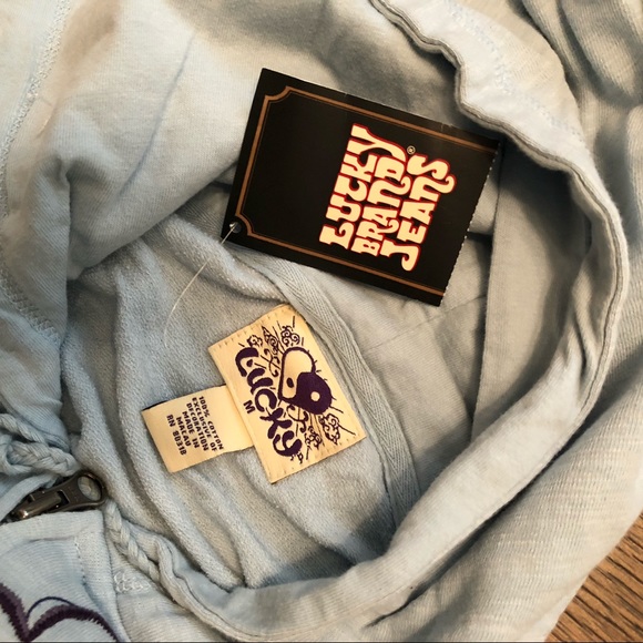Lucky Brand Hoodie NWT Jacket Embroidered-Detail Zipper-Front L-Sleeve Size Med - Picture 8 of 10